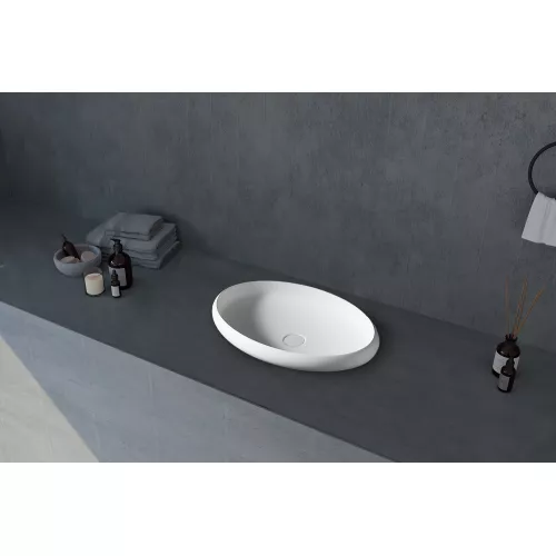 Раковина накладная ABBER Stein AS2614 белая матовая, изображение 2