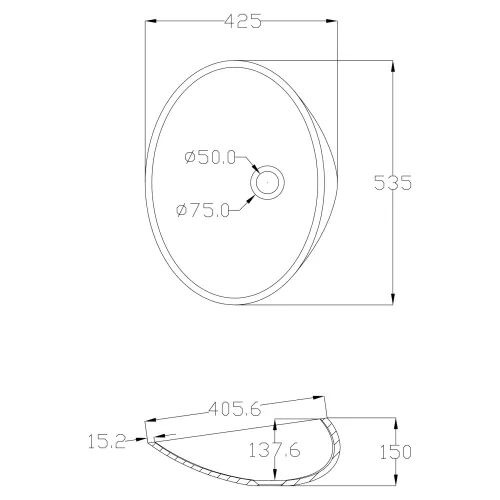 Раковина накладная ABBER Stein AS2616 белая матовая, изображение 2