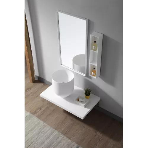 Раковина накладная ABBER Stein AS2618 белая матовая, изображение 4