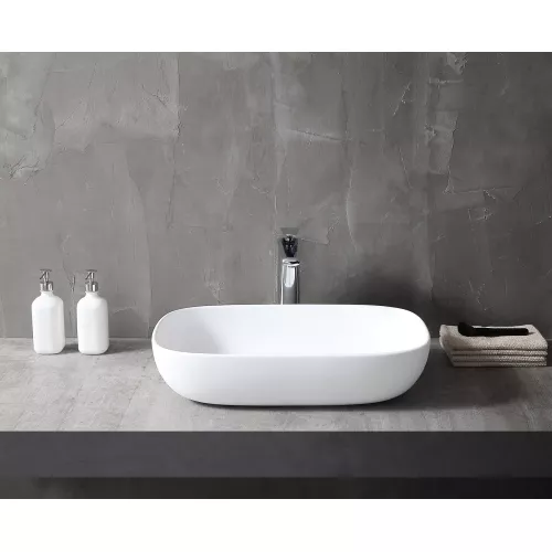 Раковина накладная ABBER Stein AS2620 белая матовая, изображение 3