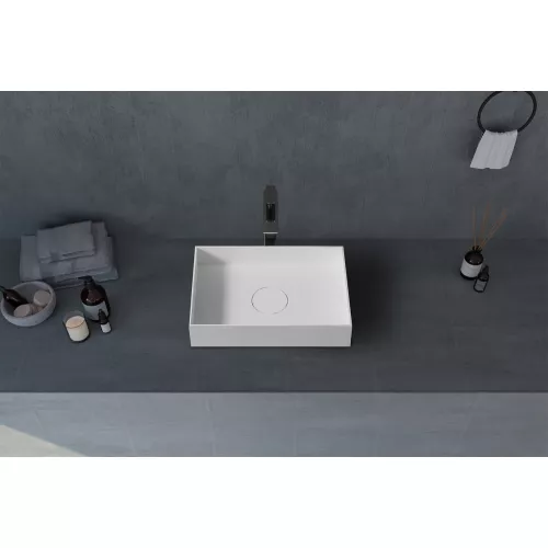 Раковина накладная ABBER Stein AS2621 белая матовая, изображение 2