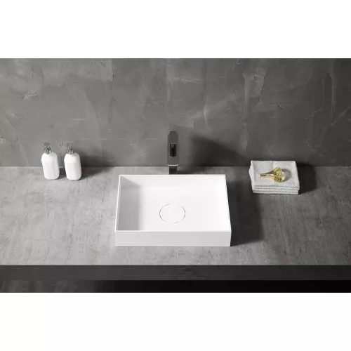 Раковина накладная ABBER Stein AS2621 белая матовая, изображение 3