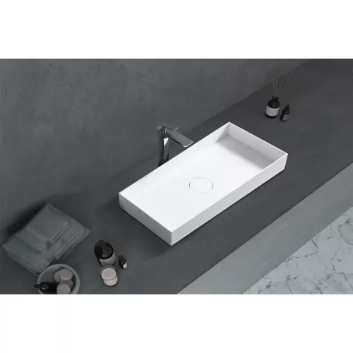 Раковина накладная ABBER Stein AS2622 белая матовая, изображение 2