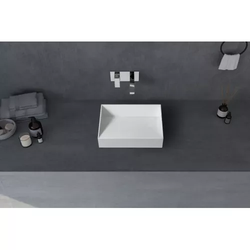 Раковина накладная ABBER Stein AS2623 белая матовая, изображение 2