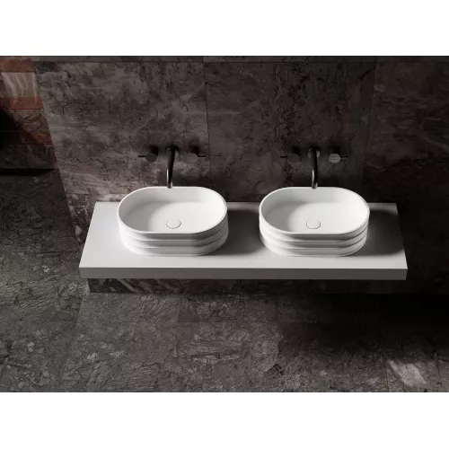 Раковина накладная ABBER Stein AS2650 белая матовая, изображение 5