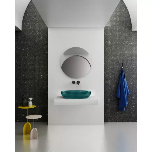 Раковина накладная прозрачная ABBER Kristall AT2801Aquamarin бирюзовая, Выбрать цвет: Бирюзовый, изображение 4