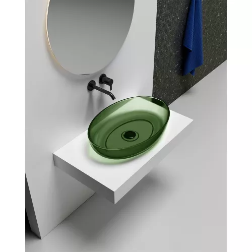 Раковина накладная прозрачная ABBER Kristall AT2801Emerald зеленая, Выбрать цвет: Зеленый, изображение 2