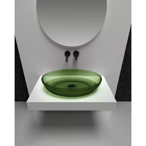 Раковина накладная прозрачная ABBER Kristall AT2801Emerald зеленая, Выбрать цвет: Зеленый, изображение 3