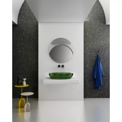 Раковина накладная прозрачная ABBER Kristall AT2801Emerald зеленая, Выбрать цвет: Зеленый, изображение 4