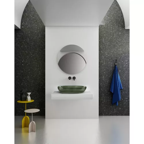 Раковина накладная прозрачная ABBER Kristall AT2801Vesuvian оливковая, Выбрать цвет: оливковый, изображение 4