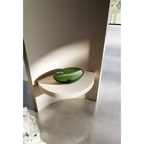 Раковина накладная прозрачная ABBER Kristall AT2802Emerald зеленая, Выбрать цвет: Зеленый, изображение 2