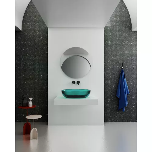 Раковина накладная прозрачная ABBER Kristall AT2805Aquamarin бирюзовая, Выбрать цвет: Бирюзовый, изображение 4