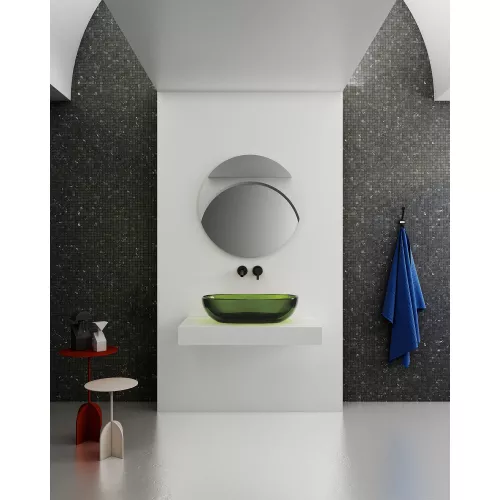 Раковина накладная прозрачная ABBER Kristall AT2805Emerald зеленая, Выбрать цвет: Зеленый, изображение 4