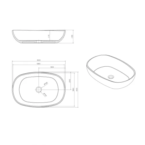 Раковина накладная прозрачная ABBER Kristall AT2805Emerald зеленая, Выбрать цвет: Зеленый, изображение 5
