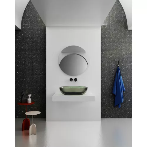 Раковина накладная прозрачная ABBER Kristall AT2805Vesuvian оливковая, Выбрать цвет: оливковый, изображение 4