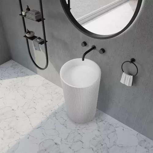 Раковина отдельностоящая ABBER Stein AS2501-H белая матовая, Выбрать цвет: Белый, изображение 3