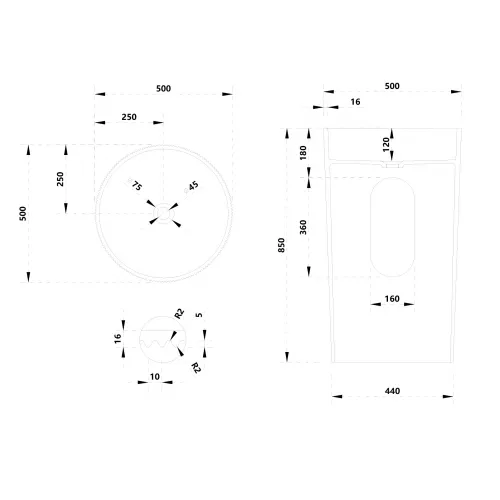 Раковина отдельностоящая ABBER Stein AS2501-H белая матовая, Выбрать цвет: Белый, изображение 4