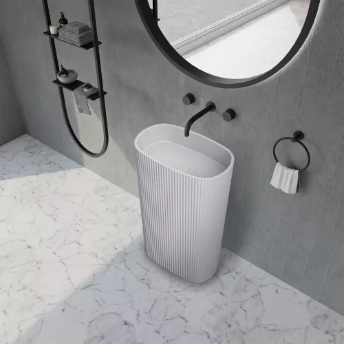 Раковина отдельностоящая ABBER Stein AS2502-H белая матовая, Выбрать цвет: Белый, изображение 2