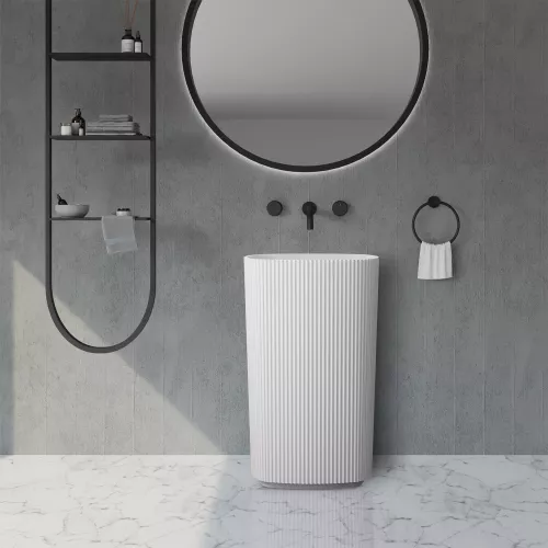 Раковина отдельностоящая ABBER Stein AS2502-H белая матовая, Выбрать цвет: Белый, изображение 3