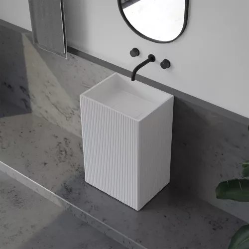 Раковина отдельностоящая ABBER Stein AS2503-H белая матовая, изображение 3