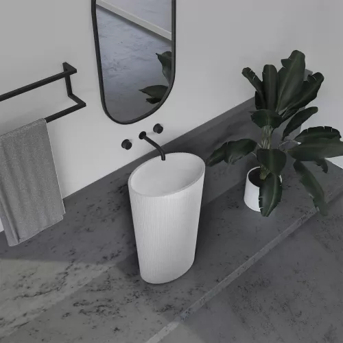 Раковина отдельностоящая ABBER Stein AS2504-H белая матовая, изображение 2