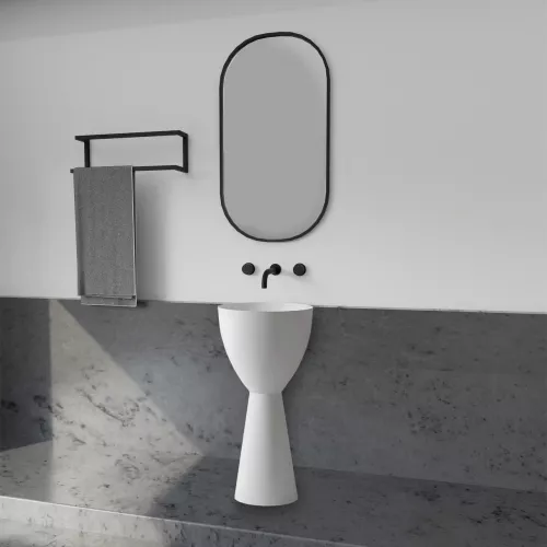 Раковина отдельностоящая ABBER Stein AS2507 белая матовая, изображение 3