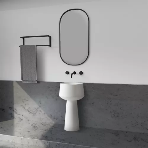 Раковина отдельностоящая ABBER Stein AS2508 белая матовая, изображение 2