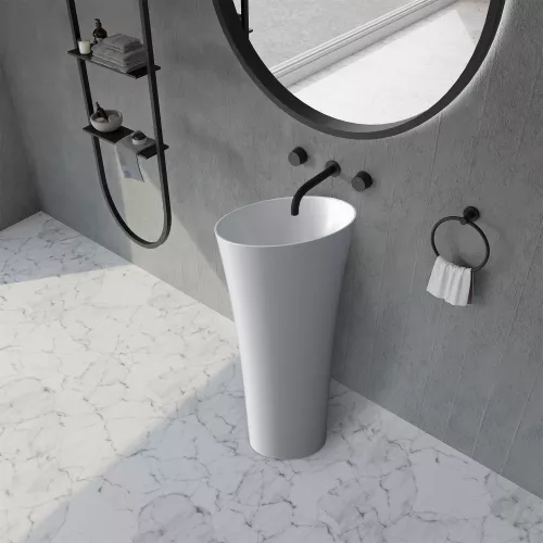 Раковина отдельностоящая ABBER Stein AS2509 белая матовая, изображение 2