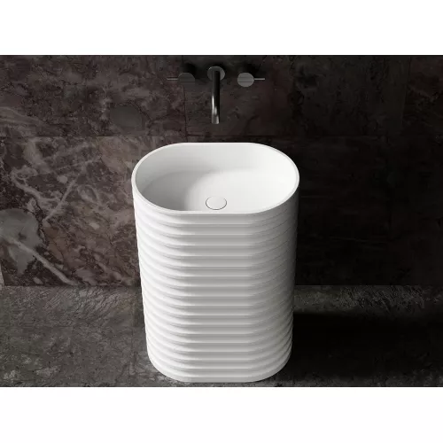 Раковина отдельностоящая ABBER Stein AS2550 белая матовая, изображение 3