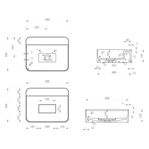 Раковина подвесная ABBER Stein AS2626 белая матовая, изображение 5