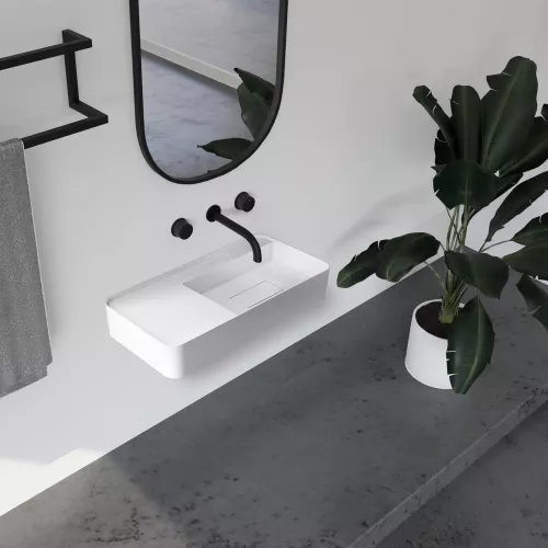 Раковина подвесная ABBER Stein AS2627-0.8 белая матовая, Выбрать размер: 80*40, изображение 2