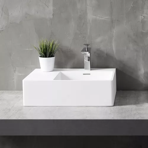 Раковина подвесная ABBER Stein AS2644 L/R белая матовая, Ориентация: Правая , изображение 2