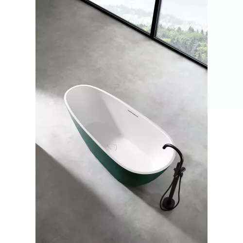 Ванна из искусственного камня ABBER Dortmund 170х75 темно-зеленая матовая, Выбрать цвет: Зеленый, изображение 3