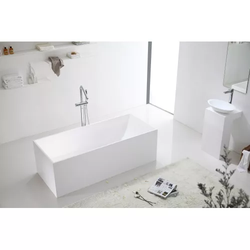 Ванна из искусственного камня ABBER Stein 180х76 белая матовая, изображение 6