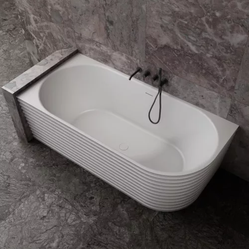 Ванна из искусственного камня ABBER Stein 170х80 L белая матовая, Ориентация: Левая, изображение 7