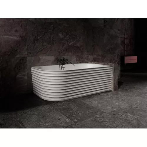 Ванна из искусственного камня ABBER Stein 170х80 L/R белая матовая, Ориентация: Правая, изображение 2