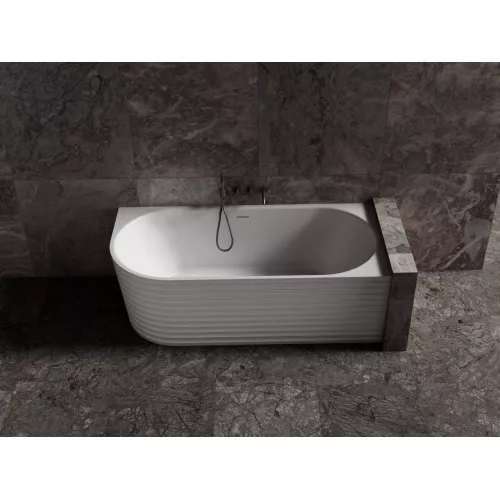 Ванна из искусственного камня ABBER Stein 170х80 L/R белая матовая, Ориентация: Правая, изображение 4