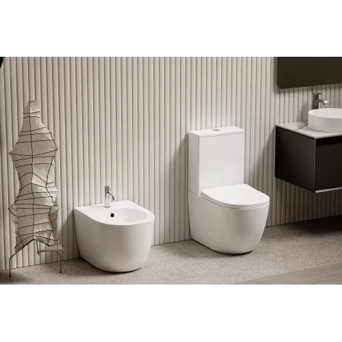 Биде ABBER Bequem AC1152 приставное белое, изображение 2