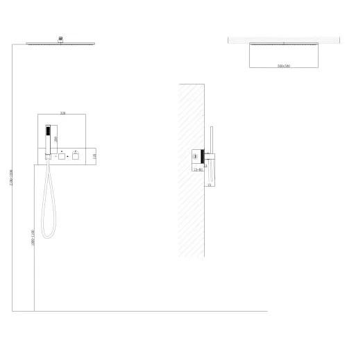 Душевая система ABBER Daheim AF8255 скрытого монтажа без излива, термостат, хром, Выбрать цвет: Хром, изображение 3