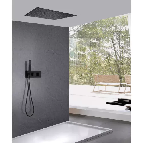 Душевая система ABBER Daheim AF8255B скрытого монтажа без излива, термостат, черная матовая, Выбрать цвет: Чёрный, изображение 2