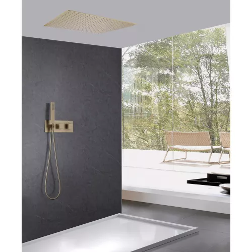 Душевая система ABBER Daheim AF8255G скрытого монтажа без излива, термостат, золото матовое, Выбрать цвет: Золото, изображение 2