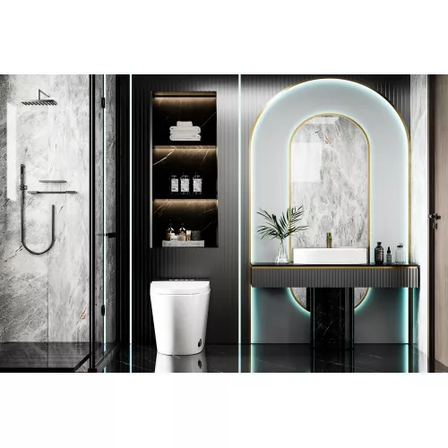 Электронный унитаз-биде ABBER Bequem AC1116S приставной белый, изображение 4