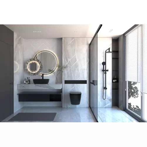 Комплект подвесной унитаз ABBER Bequem AC1100MB черный матовый с инсталляцией AC0105 и кнопкой AC0120MB черная матовая, Выбрать цвет: Чёрный, Внешний вид: квадратная кнопка, изображение 4