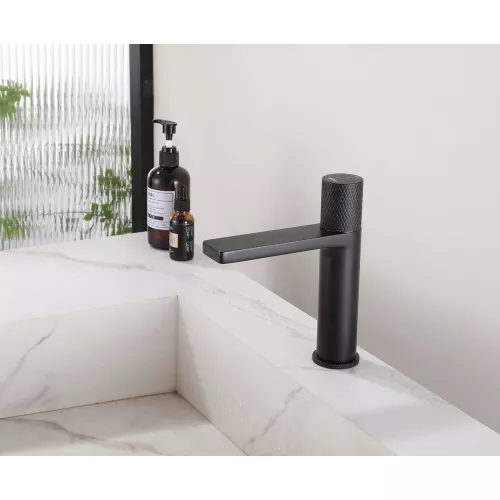 Смеситель ABBER Rund AF8710B для раковины, черный матовый, Выбрать цвет: Чёрный, изображение 2