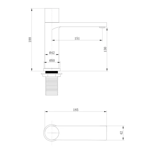 Смеситель ABBER Rund AF8710B для раковины, черный матовый, Выбрать цвет: Чёрный, изображение 3