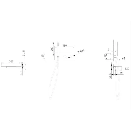 Смеситель ABBER Rund AF8731B для ванны скрытого монтажа, черный матовый, Выбрать цвет: Чёрный, изображение 4