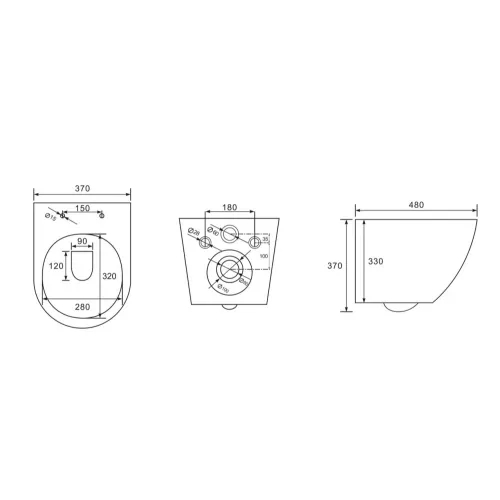 Унитаз ABBER Bequem AC1100MW подвесной белый матовый, безободковый, Выбрать цвет: Белый матовый, изображение 11