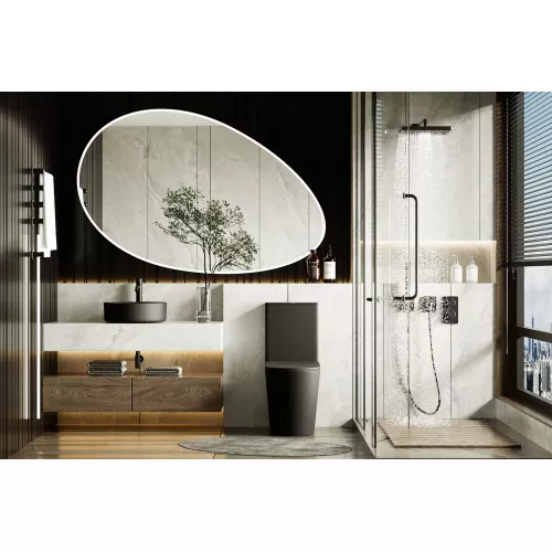 Унитаз ABBER Bequem AC1112TMB компакт черный матовый, безободковый, Выбрать цвет: Черный матовый, изображение 3