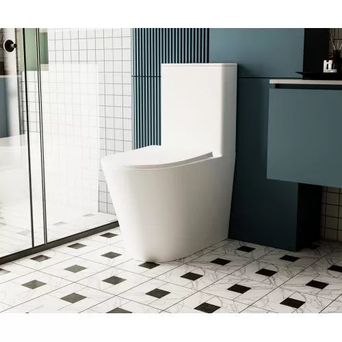 Унитаз ABBER Bequem AC1112TMW компакт белый матовый, безободковый, Выбрать цвет: Белый матовый, изображение 3