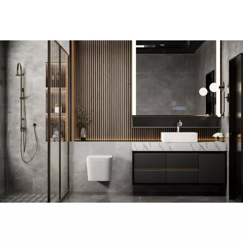 Унитаз ABBER Rechteck AC1201MW подвесной белый матовый, безободковый, Выбрать цвет: Белый матовый, изображение 2